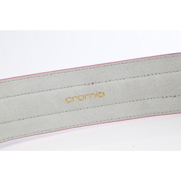 White Leather Elastic Waist Belt Size L Stretch High Waist Cinch Accessory Chic